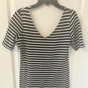 Black & White Striped Bodycon Dress